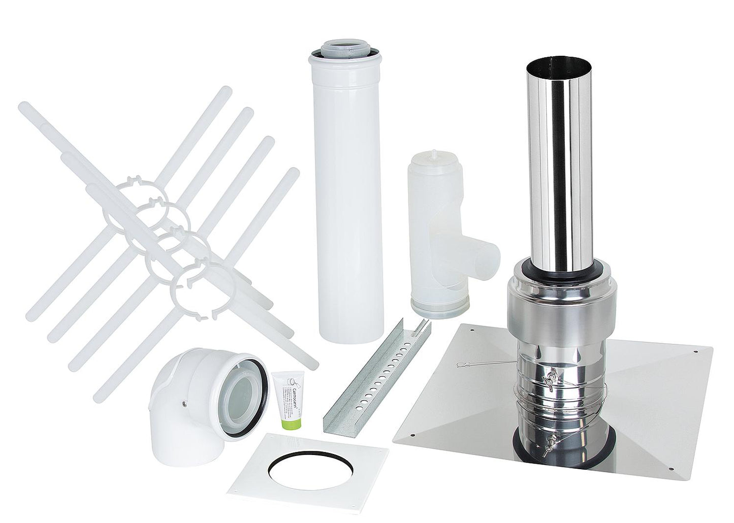 Abgas-Set für Schachteinbau, Edelstahl