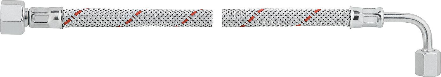 Oil hose with 3/8" union nut on one side, and pipe bend with cone on the other, M12 x 1.5 union nut, 750 lg.