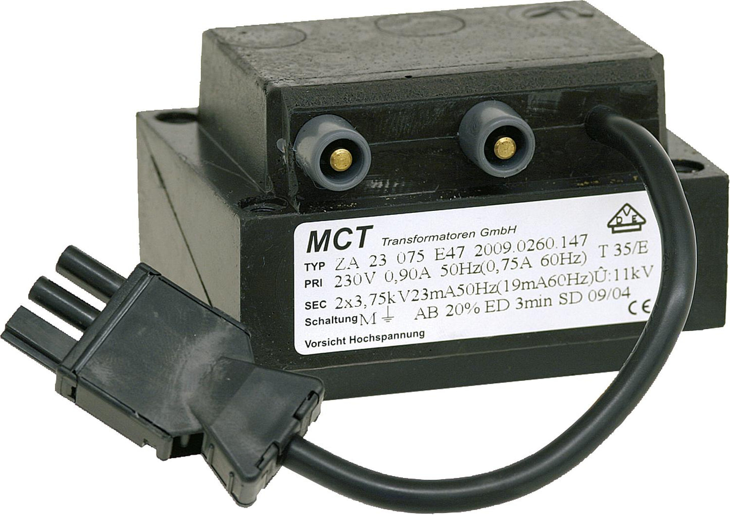 Transformateurs d'allumage May & Christe ZA 23 075 E 47 pour Weishaupt, identique à ZA 23 075 E 37