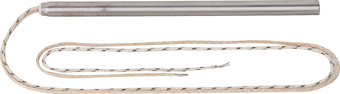 Glow plug for pellet stove 9.52x174mm without screw nipple 230V, 280 watts