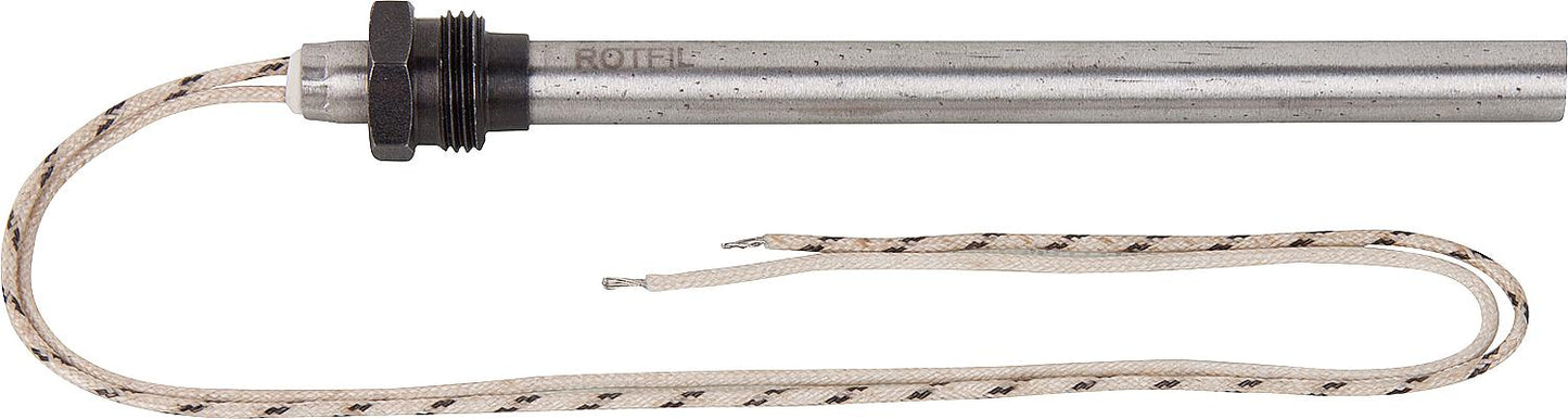 Glow plug for pellet stove 9.5x131mm with 3/8" screw nipple, total length: 145mm, 230V, 270 watts
