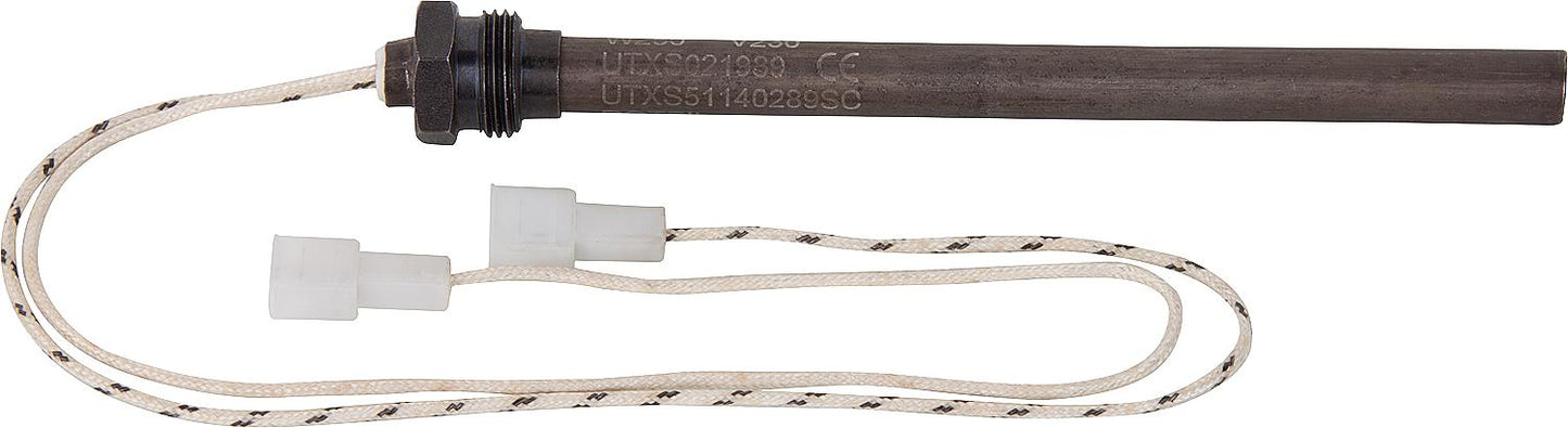 Glow plug for pellet stove 9.5x140mm with 3/8" screw nipple, total length: 150mm, 230V, 250 watts