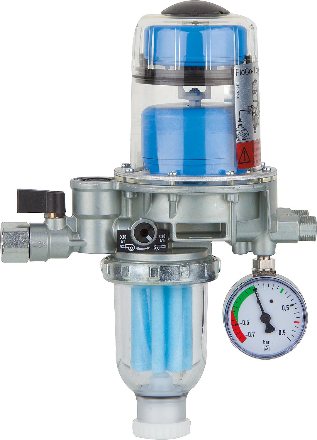 Heizölfiter mit Entlüfter Afriso Flo-Co-Top 2KM Si, RV und Unterdruck-Manometer