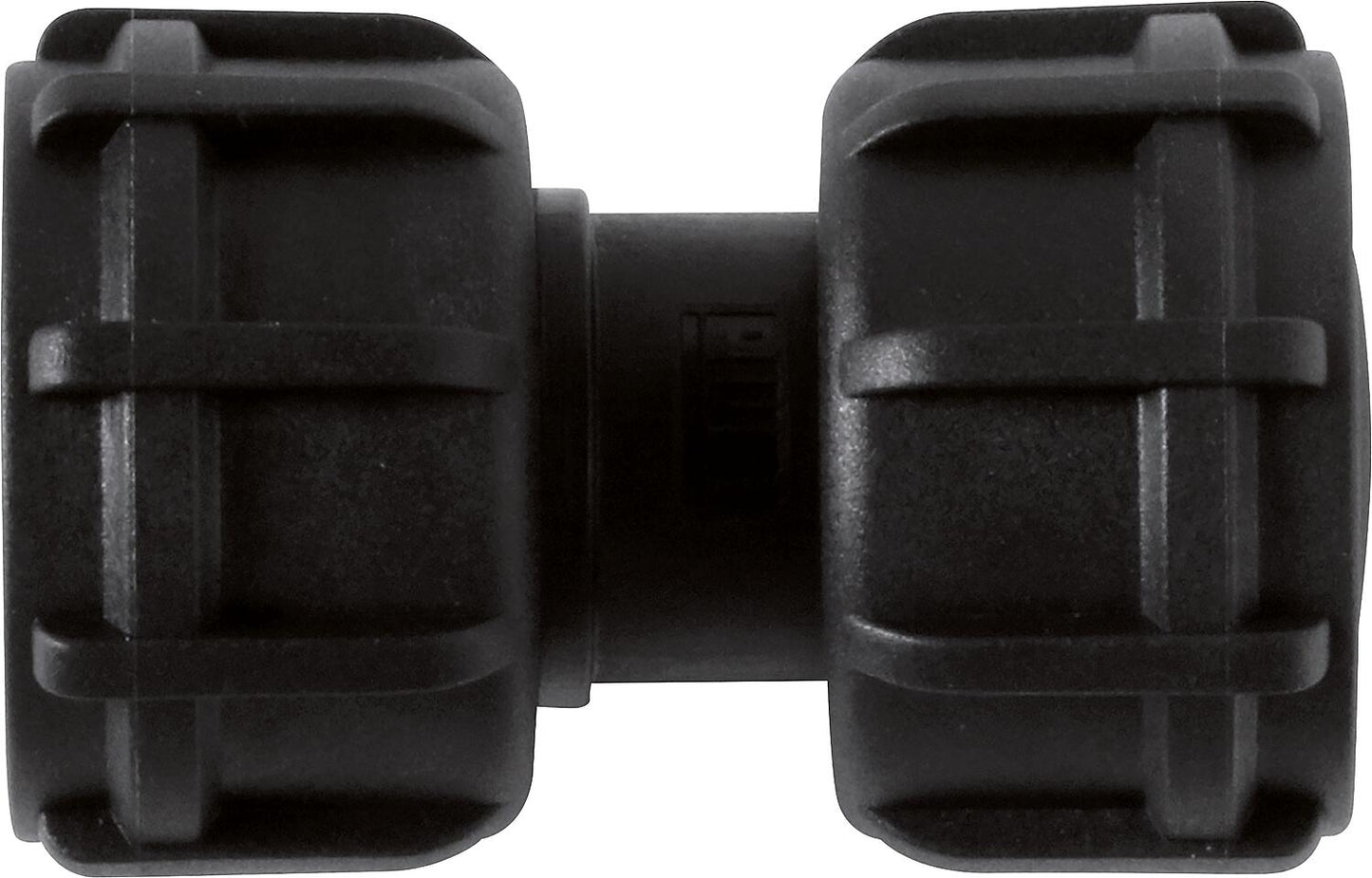 Straight hose connector, male thread, 1" plastic