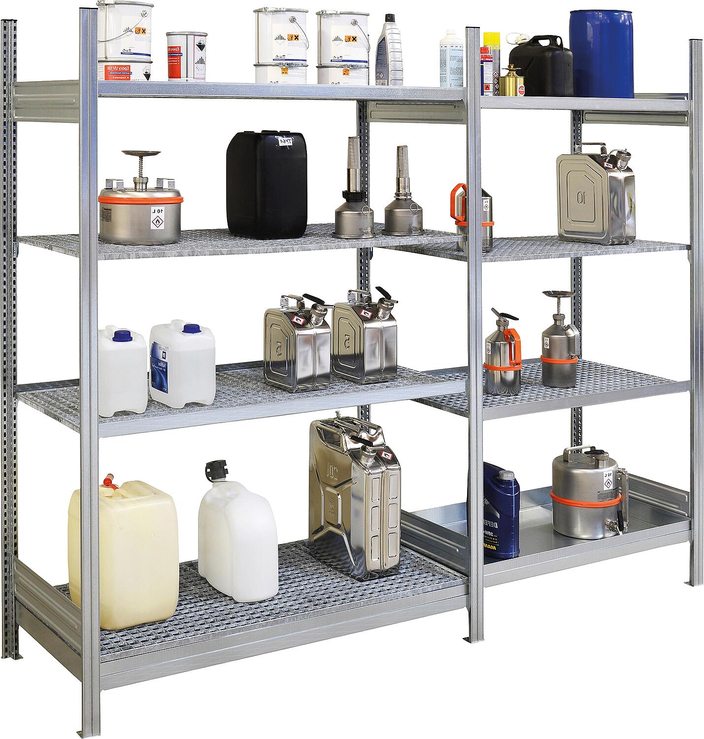 Cemo Type 10/5 hazardous materials storage rack, wire mesh base unit, 1060x535x2000mm, 11185