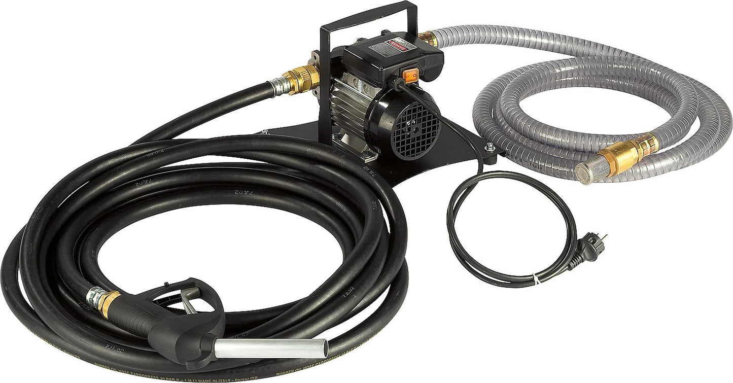 Heating oil transfer pump set 56l/min incl. suction hose 5m, dispensing nozzle, pressure hose 10m