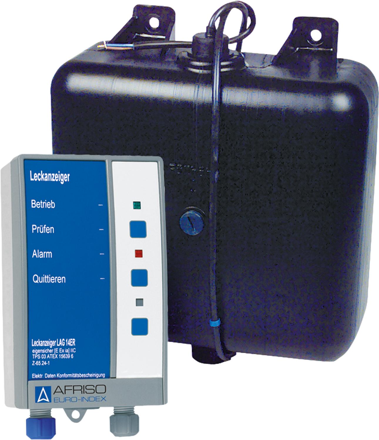 Leak detection device LAG 14 ER with relay for additional warning device with container (black) intrinsically safe