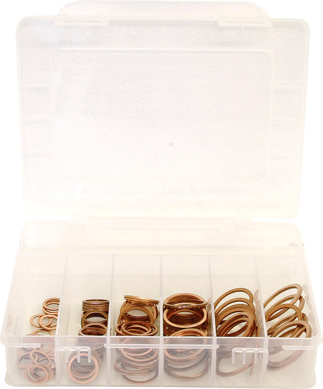 Copper gasket assortment, 1/8" - 1"