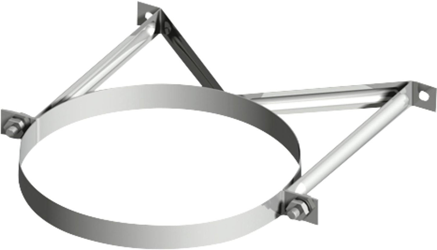 Double-walled exhaust system, wall bracket DN 113, wall clearance 50 mm