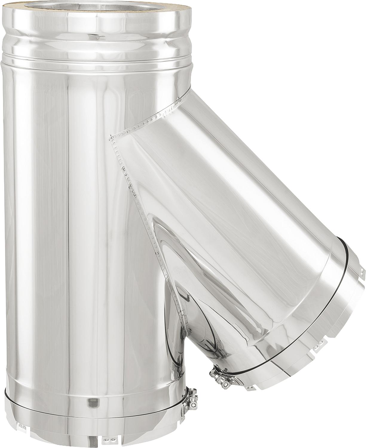 Double-walled exhaust system T-piece 45° FU DN 113