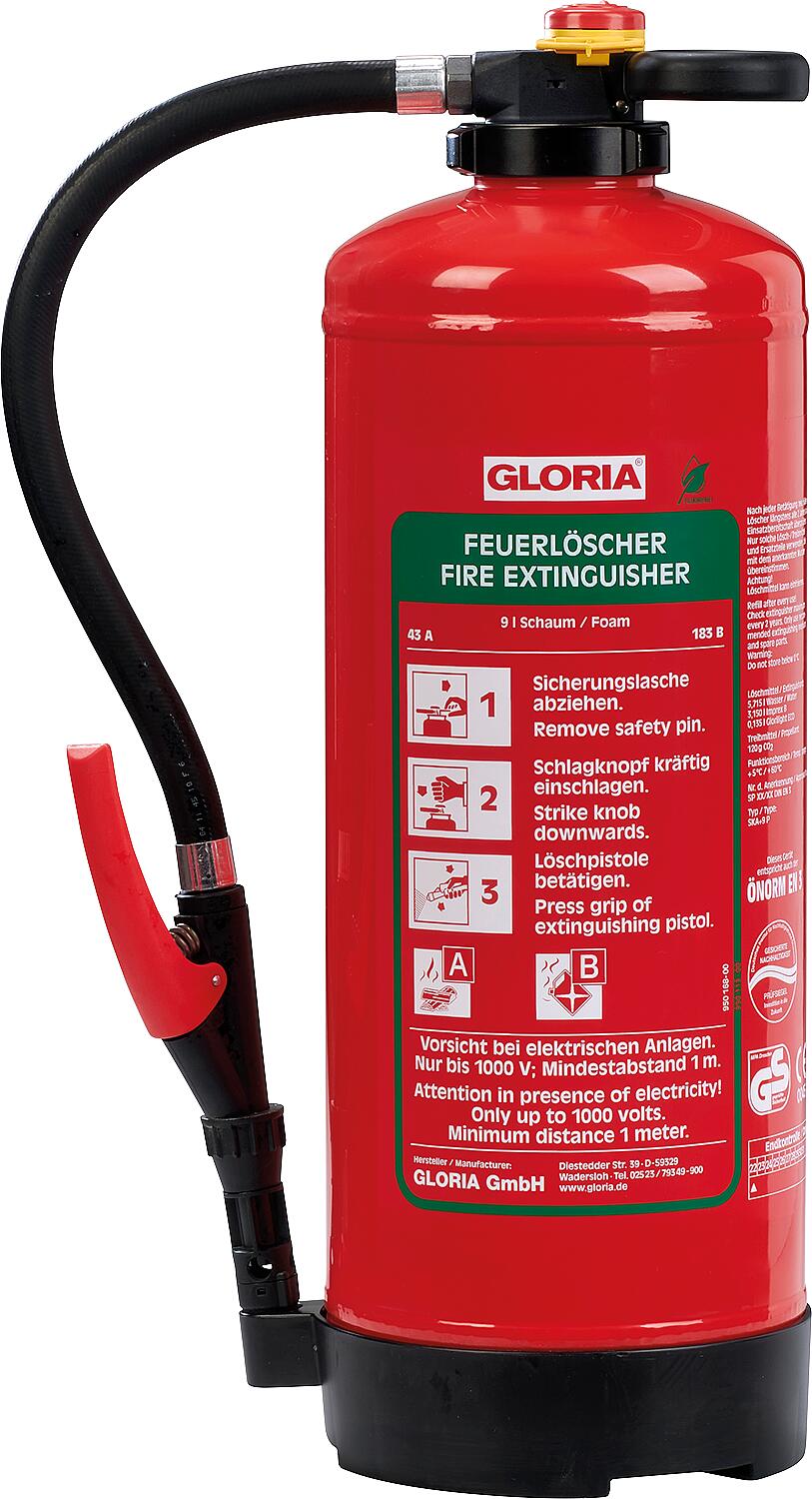 Gloria foam fire extinguisher, 6 ltr. type SKA 6 PRO with wall bracket