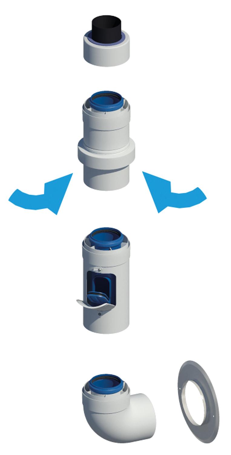 CondensBlue basic set 6 external wall, white AC-Z DN 80/125