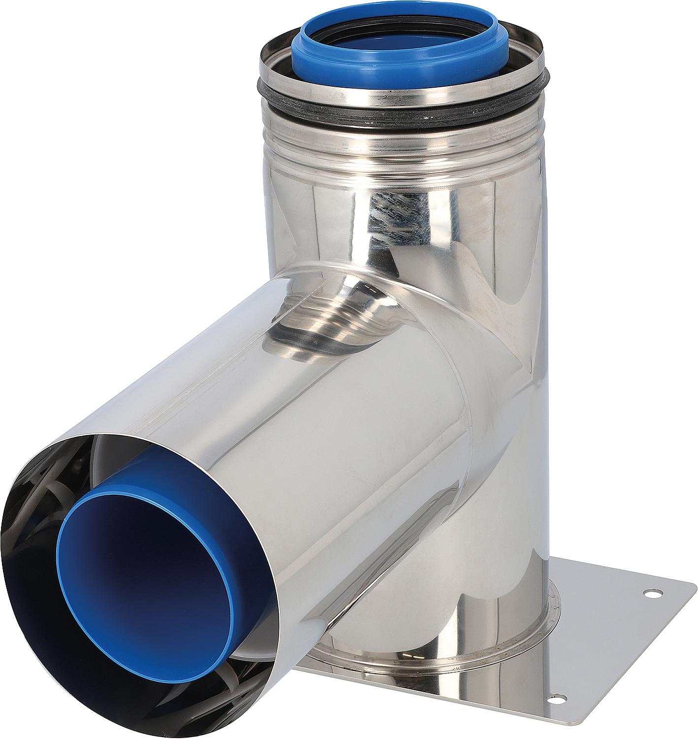CondensBlue VA connection T-piece with air intake, rotatable DN 60/100