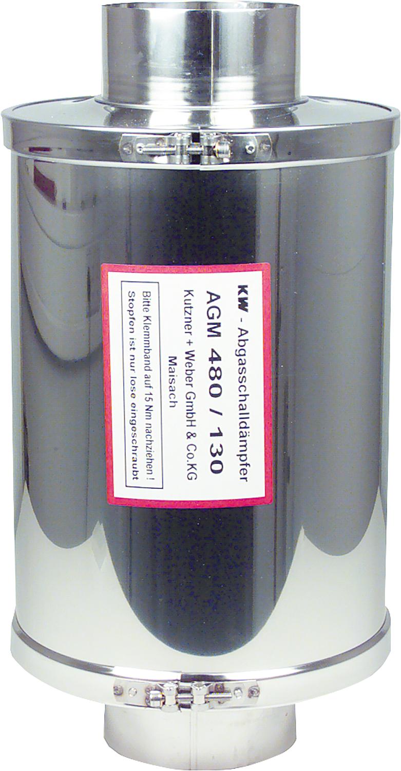 Stainless steel exhaust silencer AGM 760 (successor to AGM 480) Ø 180 mm