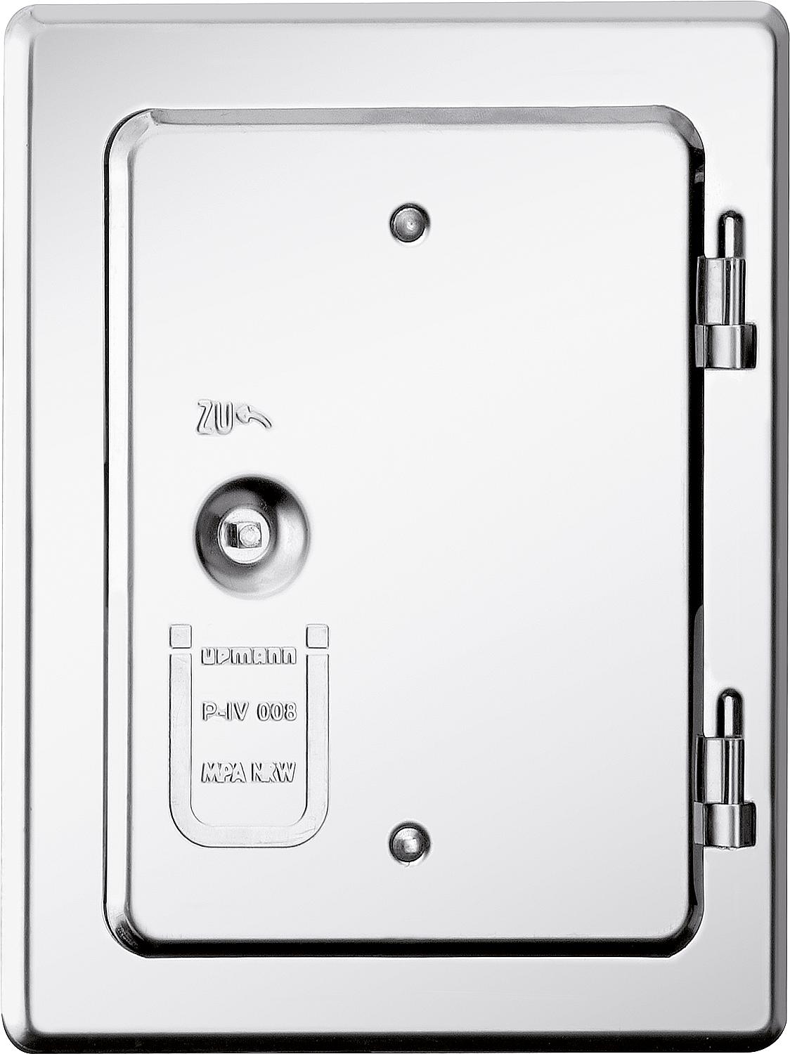 Stainless steel chimney door with square lock, type K 20/4 E V2A, 14/20 cm (individually packaged)