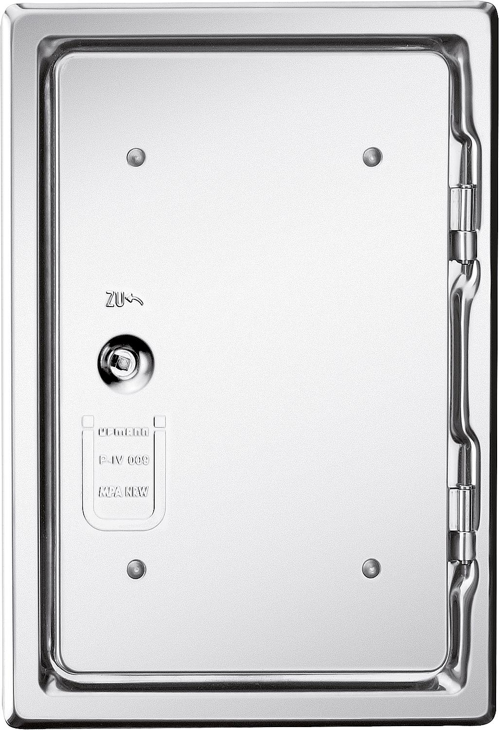 Stainless steel chimney door with square lock, type K 14/4 E V2A, 15/30 cm (individually packaged)