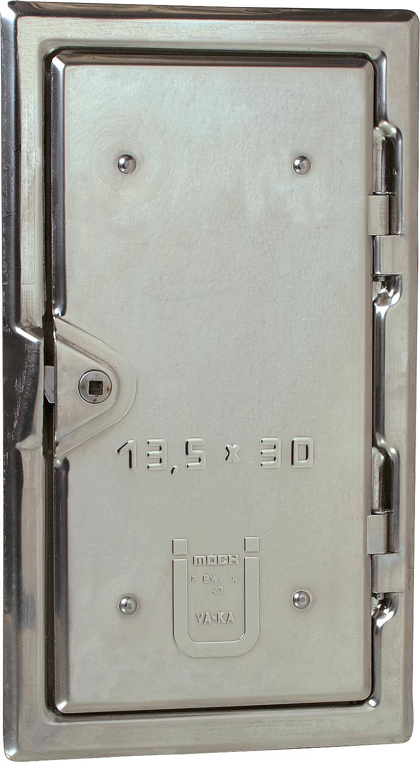 Fireplace door made of stainless steel V4A 11 x 25 cm