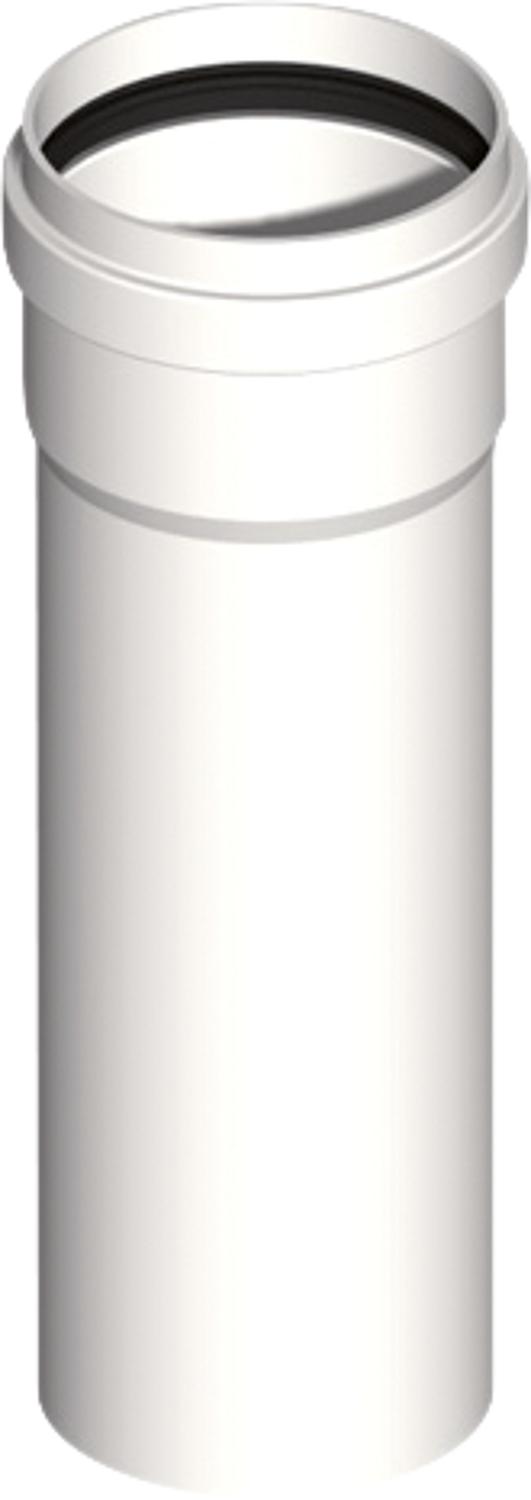 Plastic exhaust system pipe 250 mm, can be shortened, DN 60