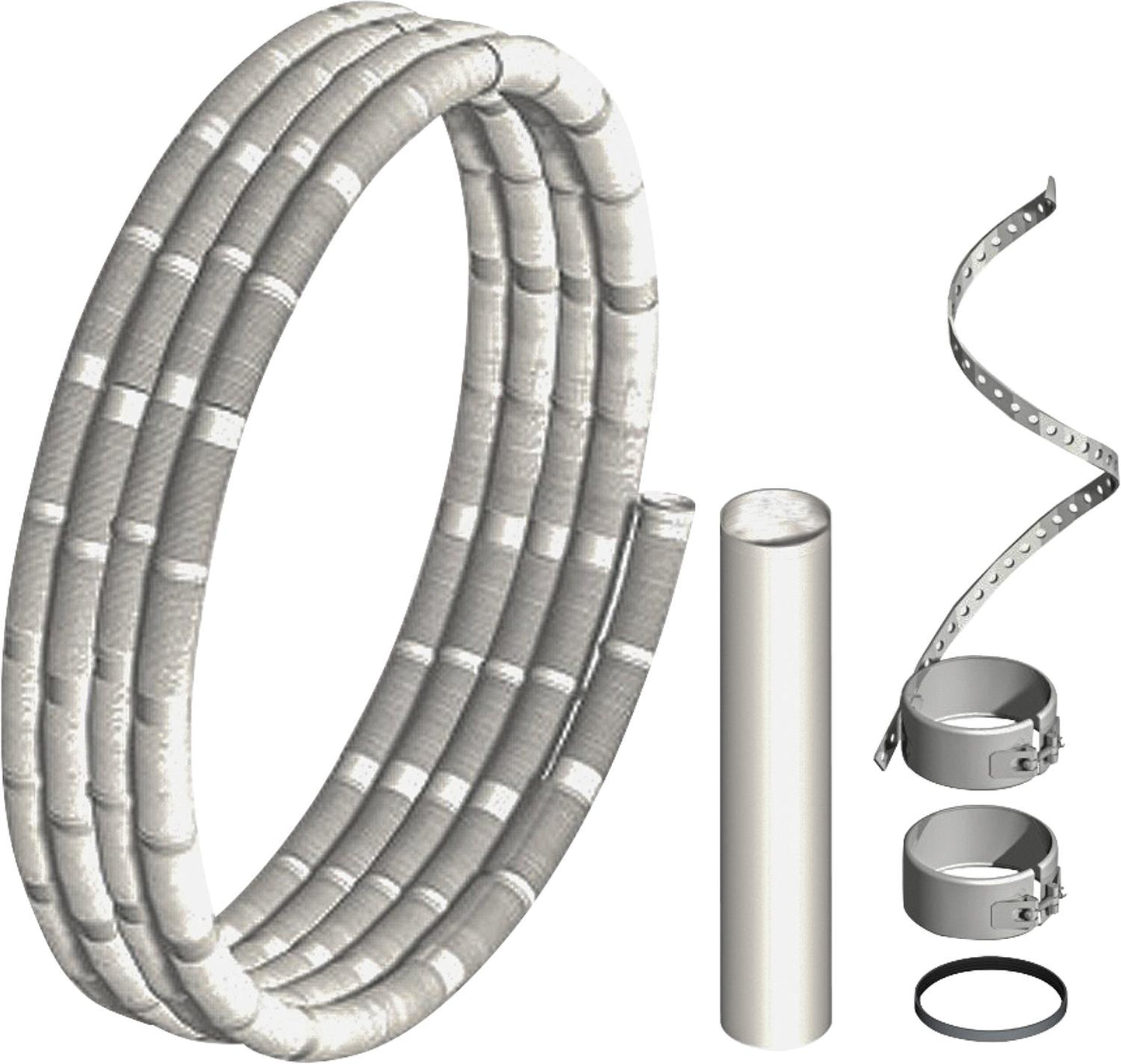 Flexible plastic exhaust system pipe, basic set 10 m DN 60