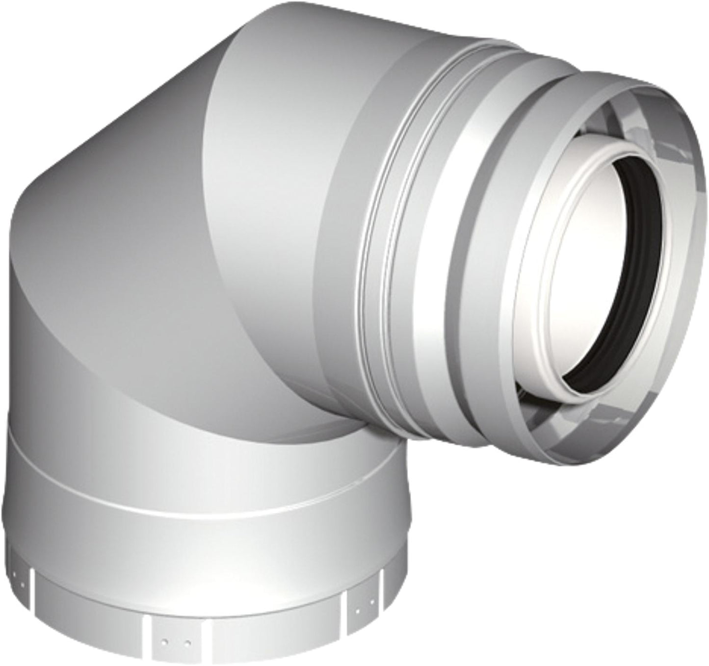 Plastic exhaust system elbow 87°, incl. clamp band DN 80/125