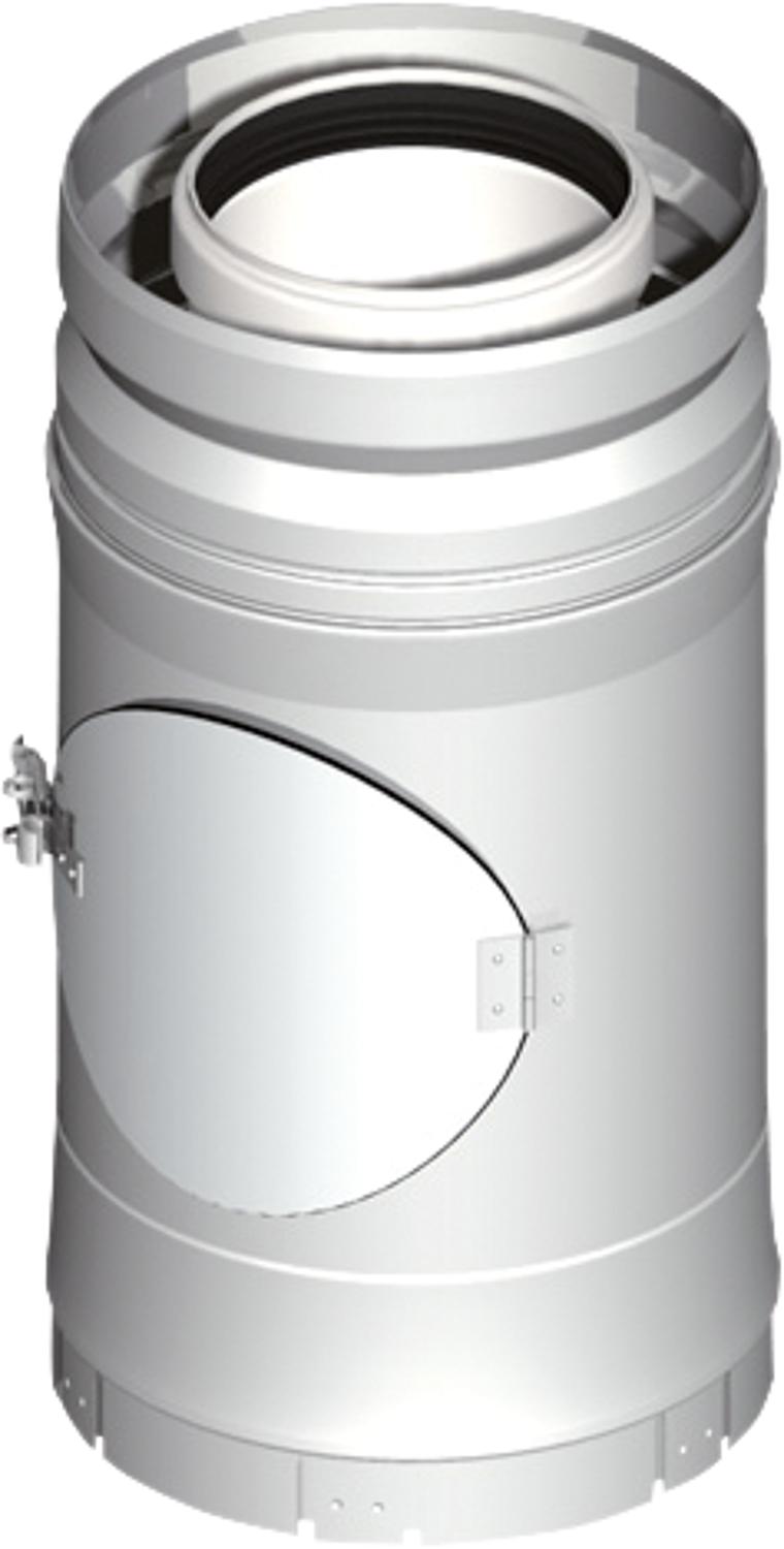 Plastic exhaust system inspection pipe, including clamp DN 80/125