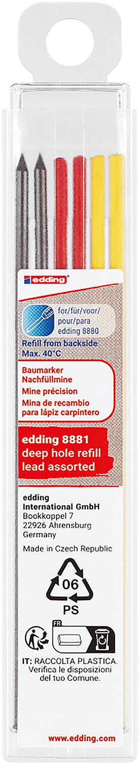 Ersatzminen-Set Edding 8881 für Bohrlochmarker 8880 farbig
