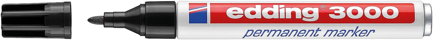 edding permanent marker 3000 black, line width 1.5 - 3 mm, round tip