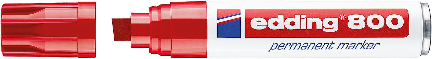 Marqueur permanent noir Edding 800, largeur de trait 4 à 12 mm, pointe biseautée