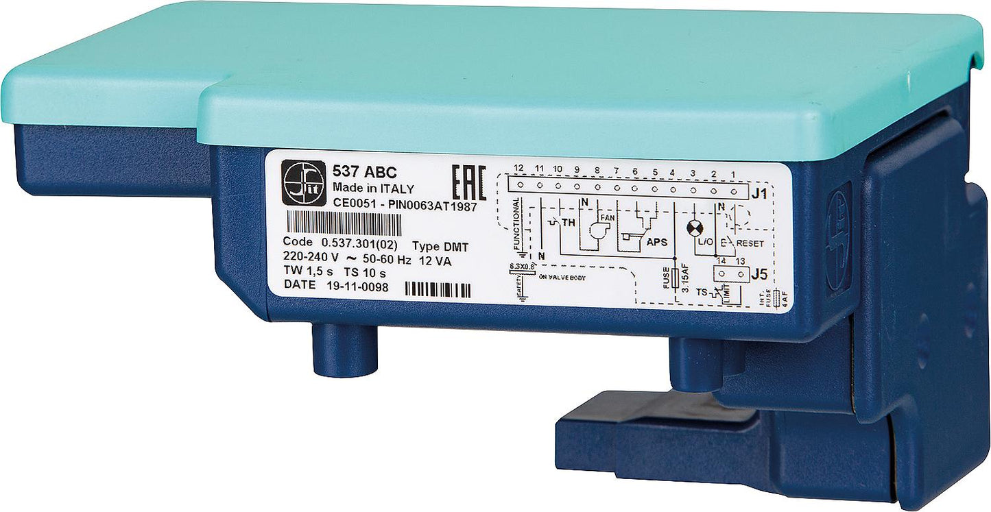 Gas burner control unit SIT-537 ABC protection IP 44, with connection for STB Ref. 0.537.301