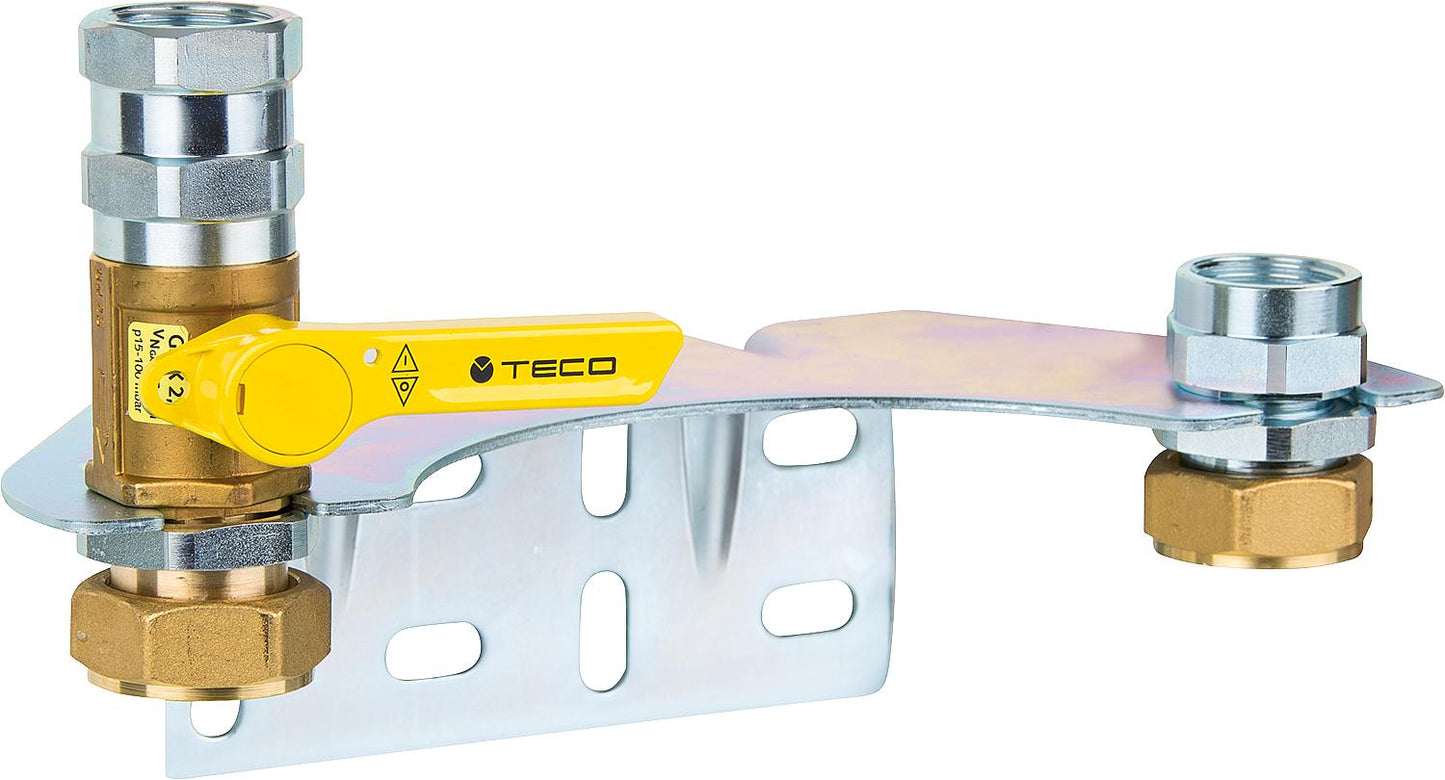 Kit de montage pour compteurs de gaz à deux tubes avec raccord à vis pour compteur de gaz