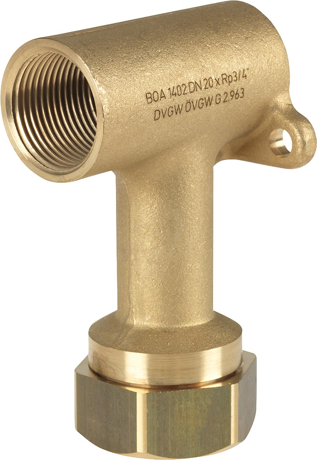 90° wall elbow for corrugated pipe DN 20 (3/4") x DN 20 (3/4") female thread