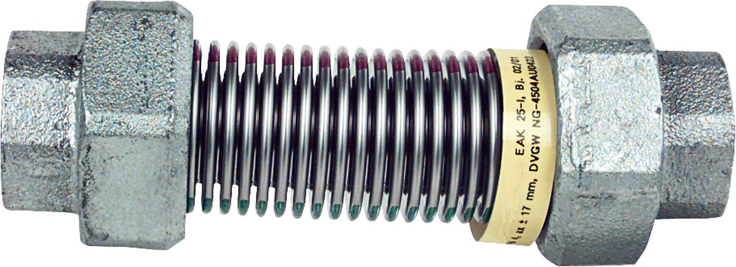 Stainless steel axial compensator HTB/DVGW R 1/2" internal thread, PN max. 5 bar TYPE ANIE/15-5-24