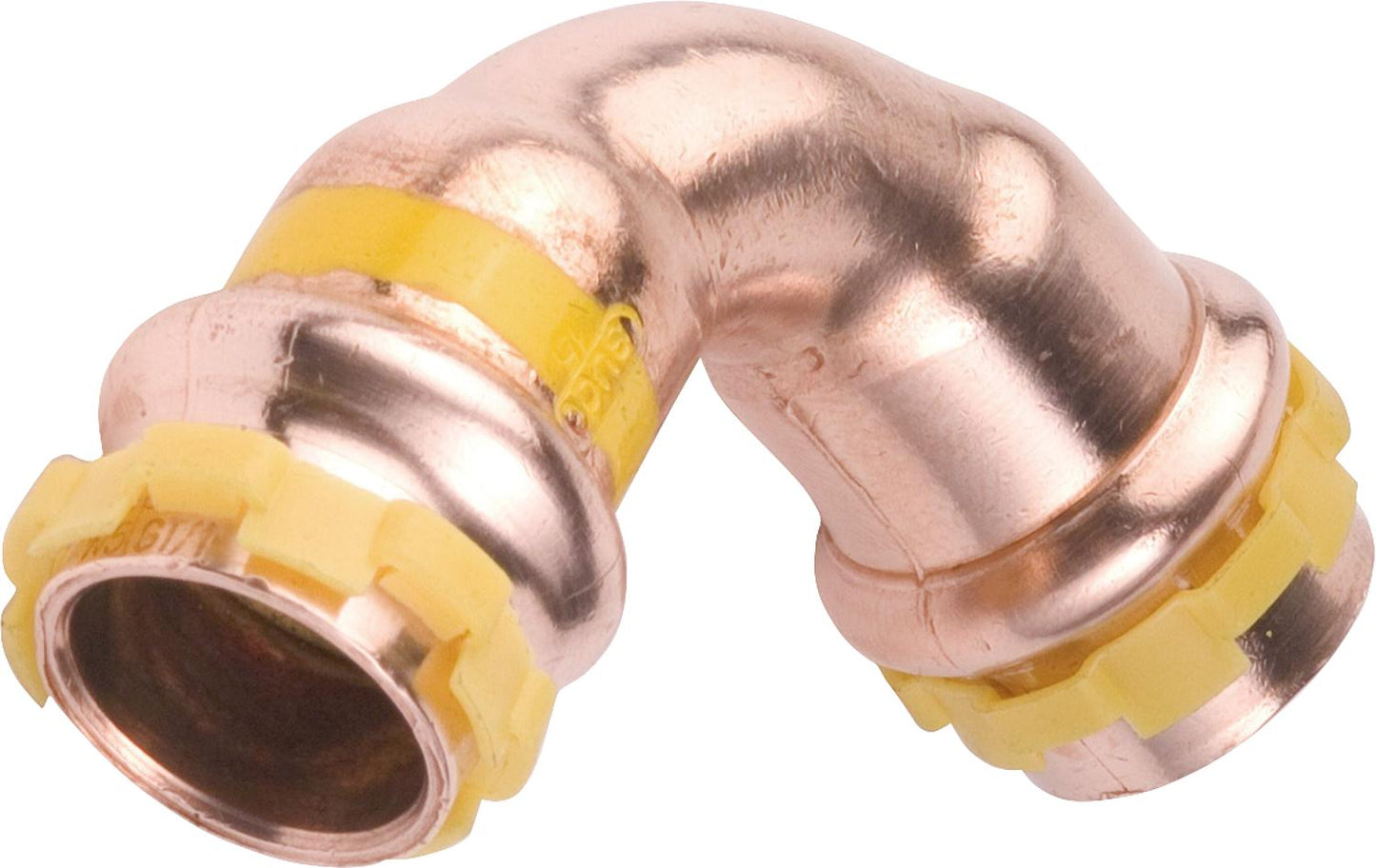 Copper press fitting gas V-contour bend 90°, Ø 15 mm, PG 5002 gas, i/i