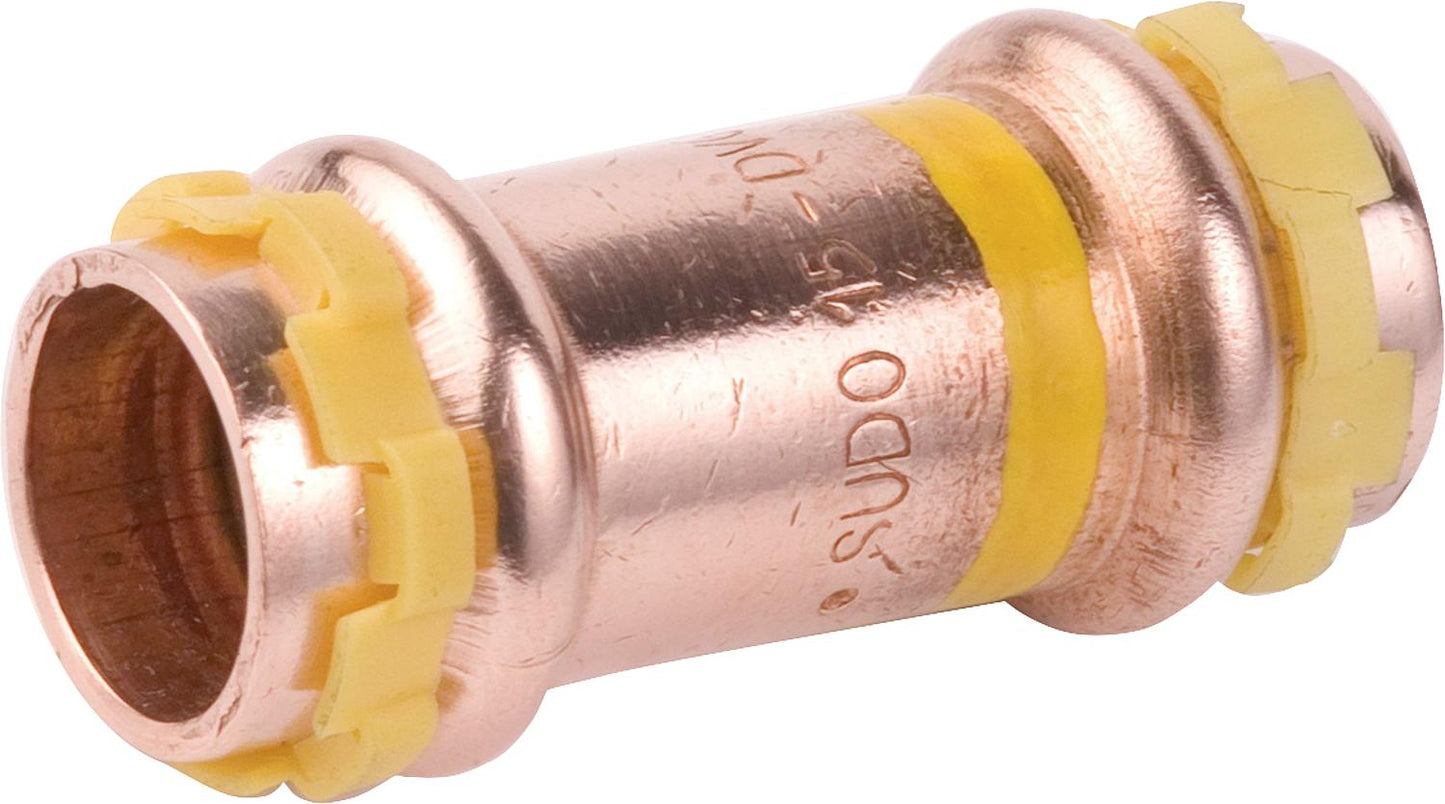 Copper press fitting gas V-contour sleeve Ø 15 mm, PG 5270 gas