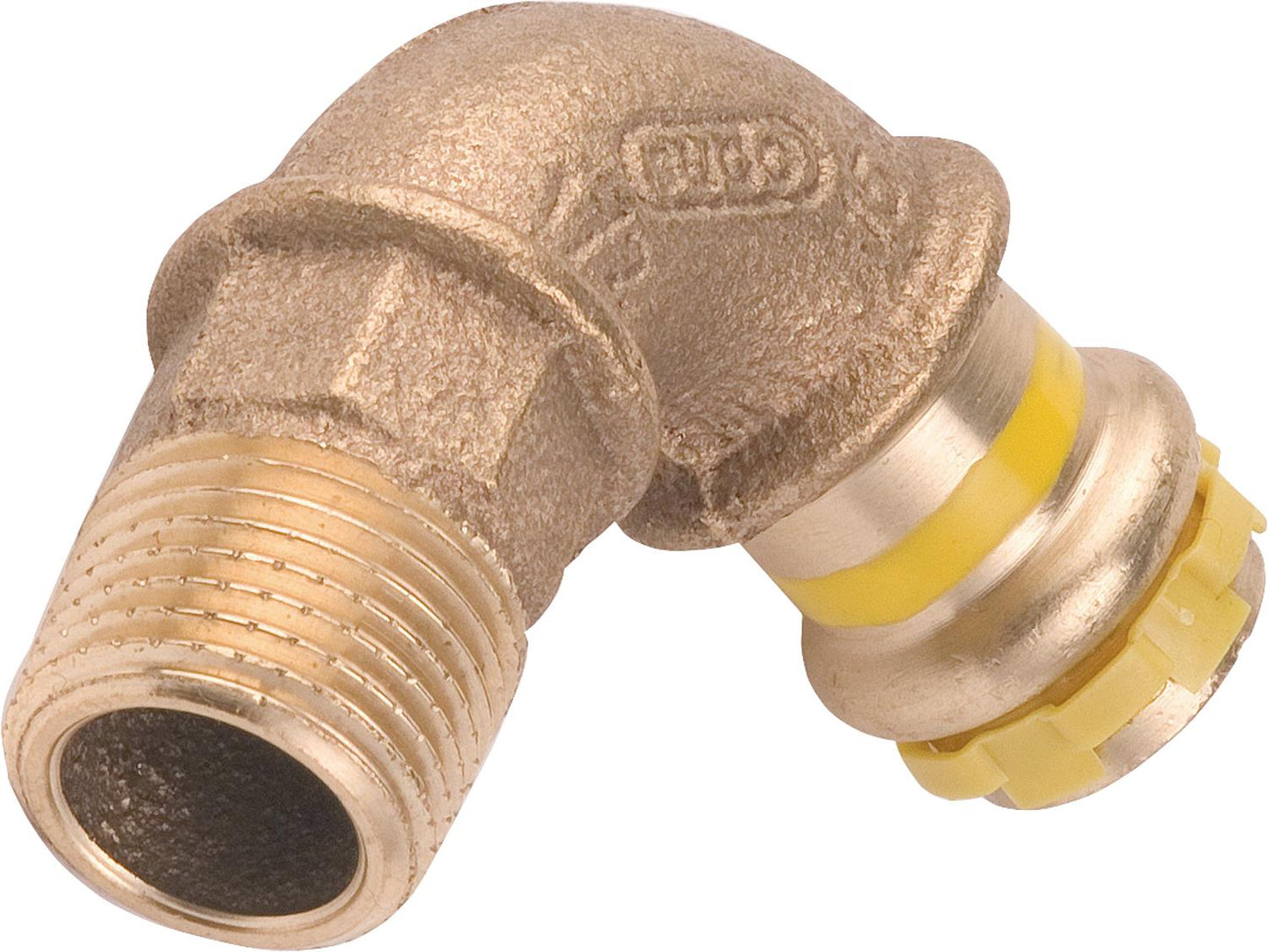 Red brass press fitting gas V-contour screw-in elbow 90° with male thread 22x3/4 PG 4001G gas