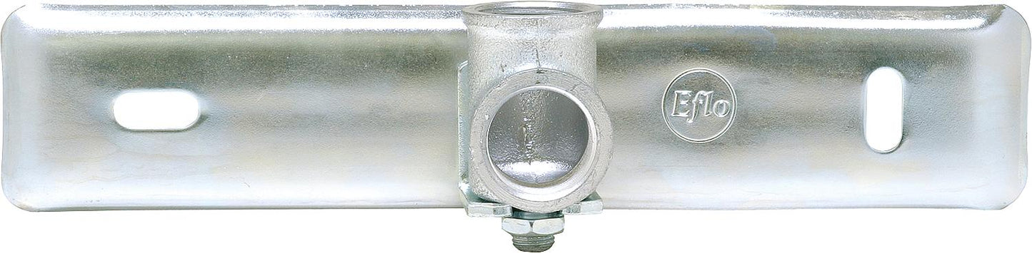 Gas meter connection plate, single pipe DN 40, galvanized with 1 1/2" connection angle