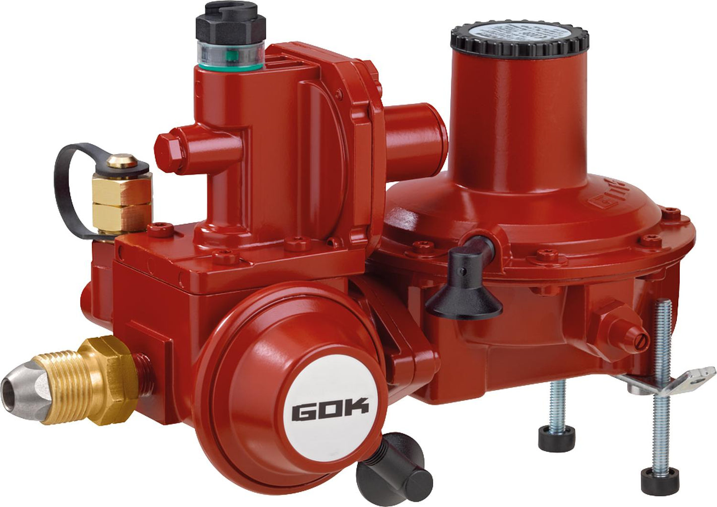 Régulateur de réservoir combiné RVS 18 à 12 kg/h 50 mbar avec raccord d'alimentation de secours