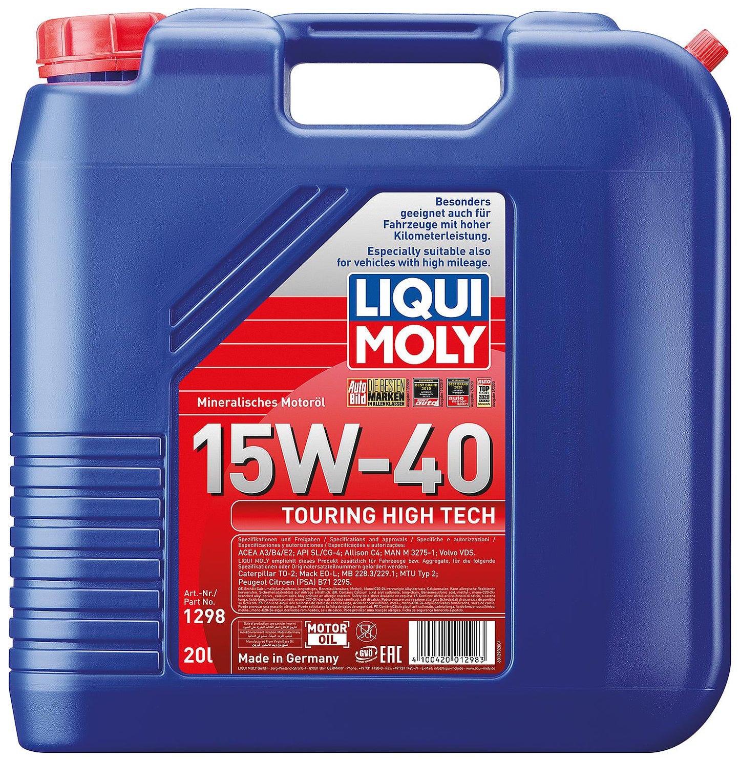 Huile moteur LIQUI MOLY Touring High Tech 15W-40, bidon de 1 litre
