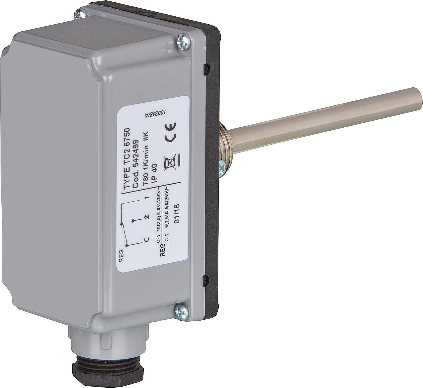 Tauchthermostat Imit Typ TC2, 0-90°C, Innenskala DN15 (1/2"), Länge 150mm
