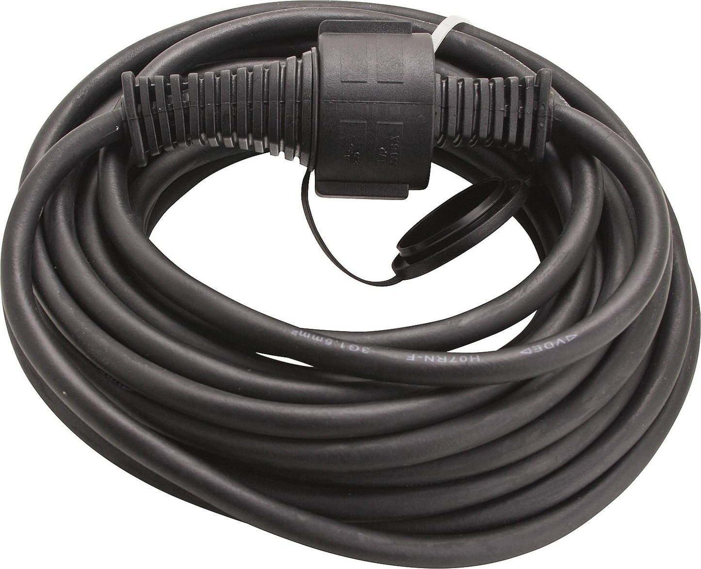 Extension cable, high quality - construction site cable IP 44, 10 m, black