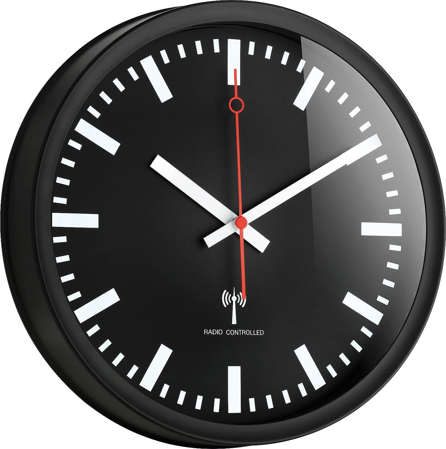 Radio-controlled wall clock Sportschau, diameter: 250mm, black