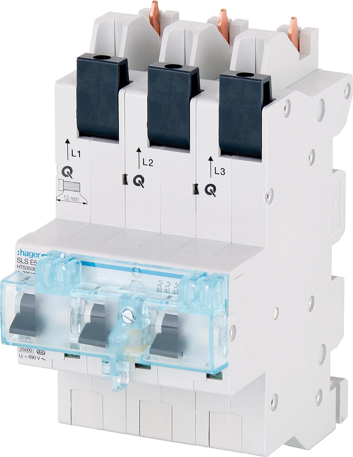 Hager 3P, E 50A circuit breaker for SS HTS350E