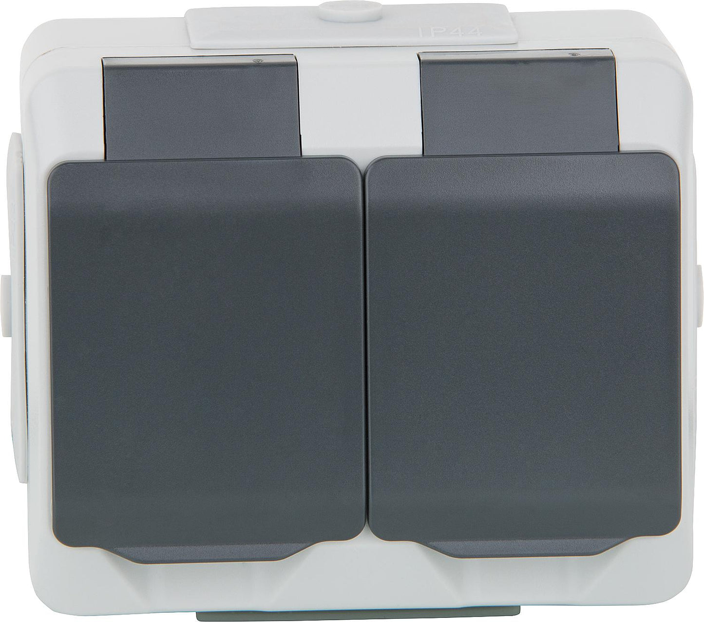 Nortic surface-mounted socket, IP44, horizontal, with child safety lock