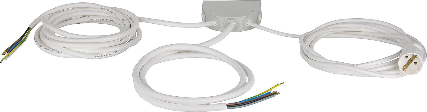 Kitchen connection box 2m grey with screw-on eyelets, connection rating up to 10kW