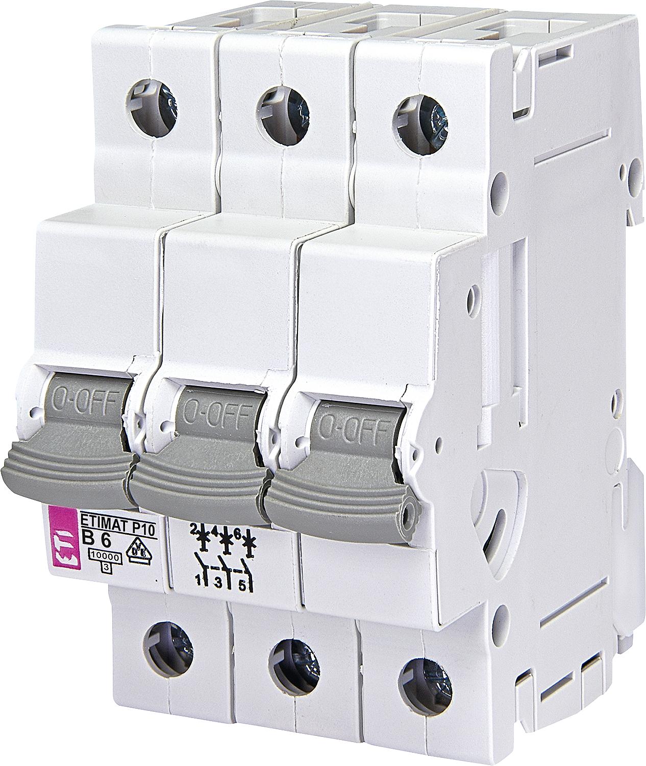 ETI circuit breaker ETIMAT P10 3-pole, 10kA, C6, REG