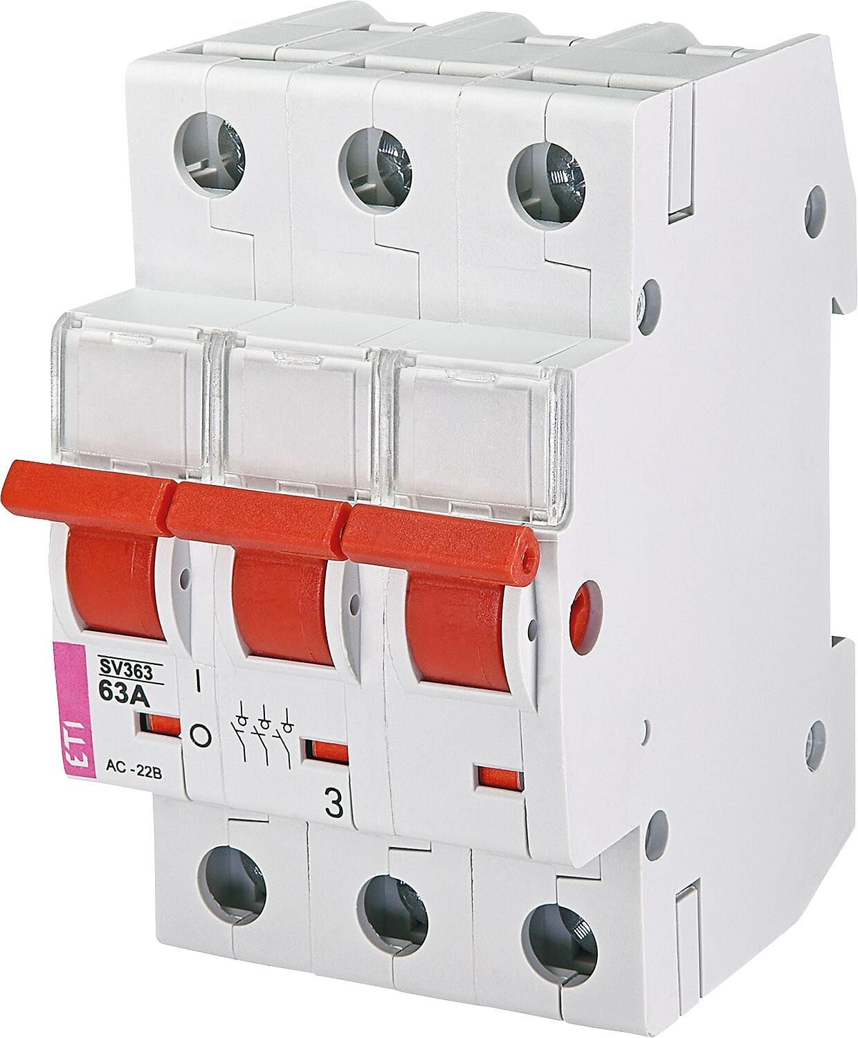 Modular main switch, 3-pole, 63A, SV363