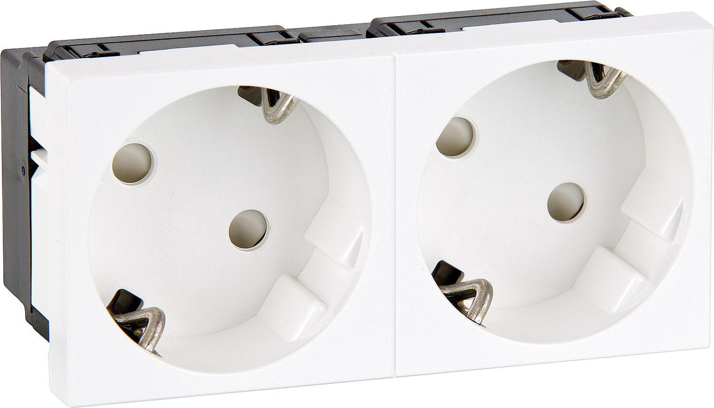 Underfloor socket, 45 mm gauge, 3-way, green