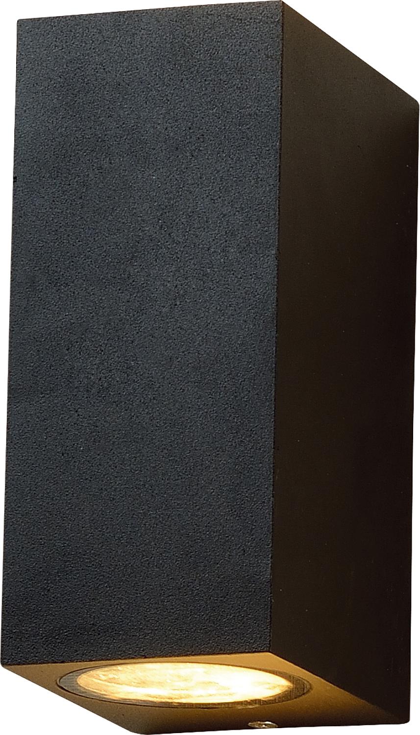 LED outdoor light, downward light emission, square, with GU10 socket, IP54, matte black