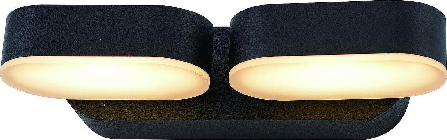 LED outdoor light 7.5W, 340° rotatable, oval, IP54, matte black *KB*