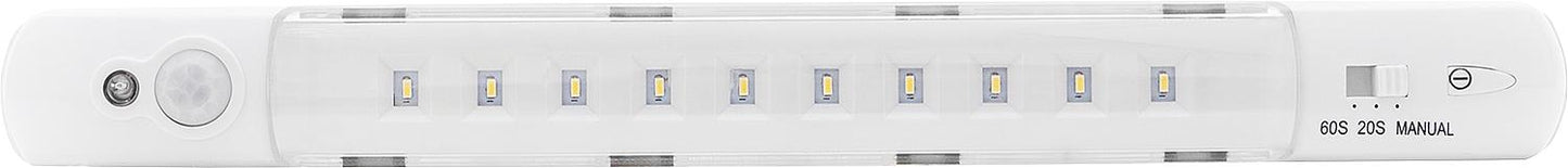 Under-cabinet LED light strip with motion sensor, battery operated, white, 260mm, IP20